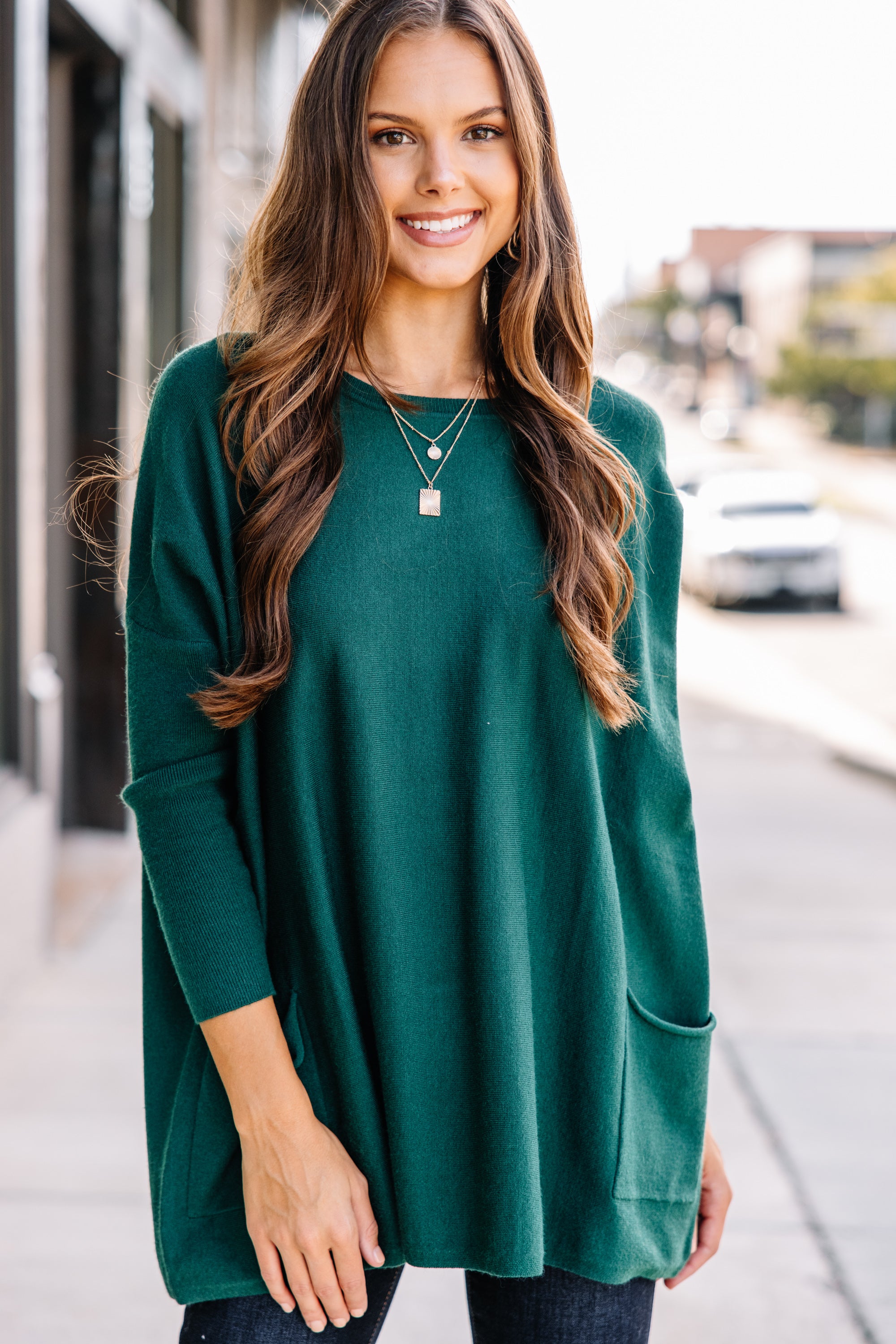 Loving My Life Emerald Green Pocket Tunic