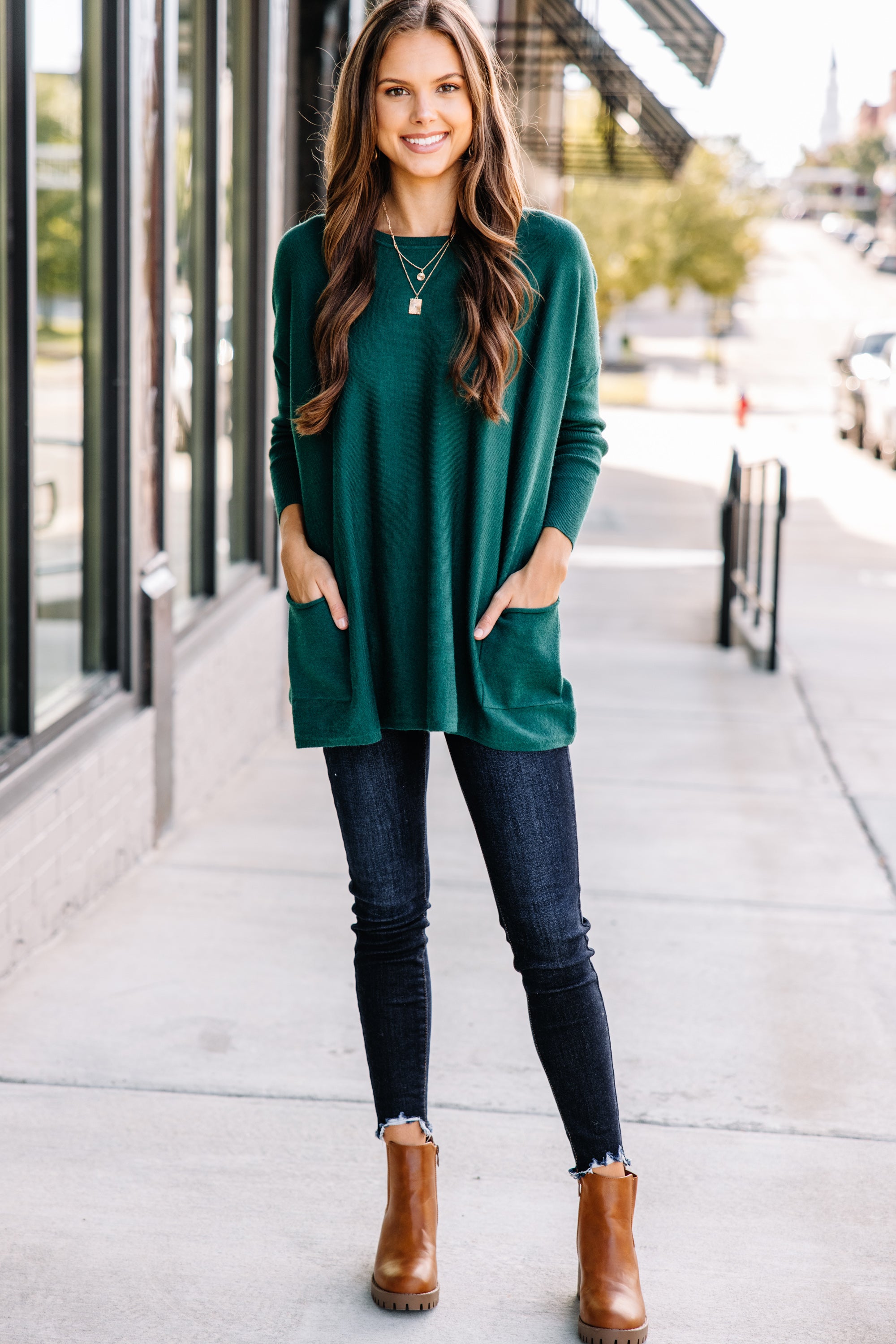 Loving My Life Emerald Green Pocket Tunic