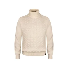 Lumberjack SWEATER CM96341 026 Maglia Collo Alto Uomo in Misto Lana Vergine Bianco