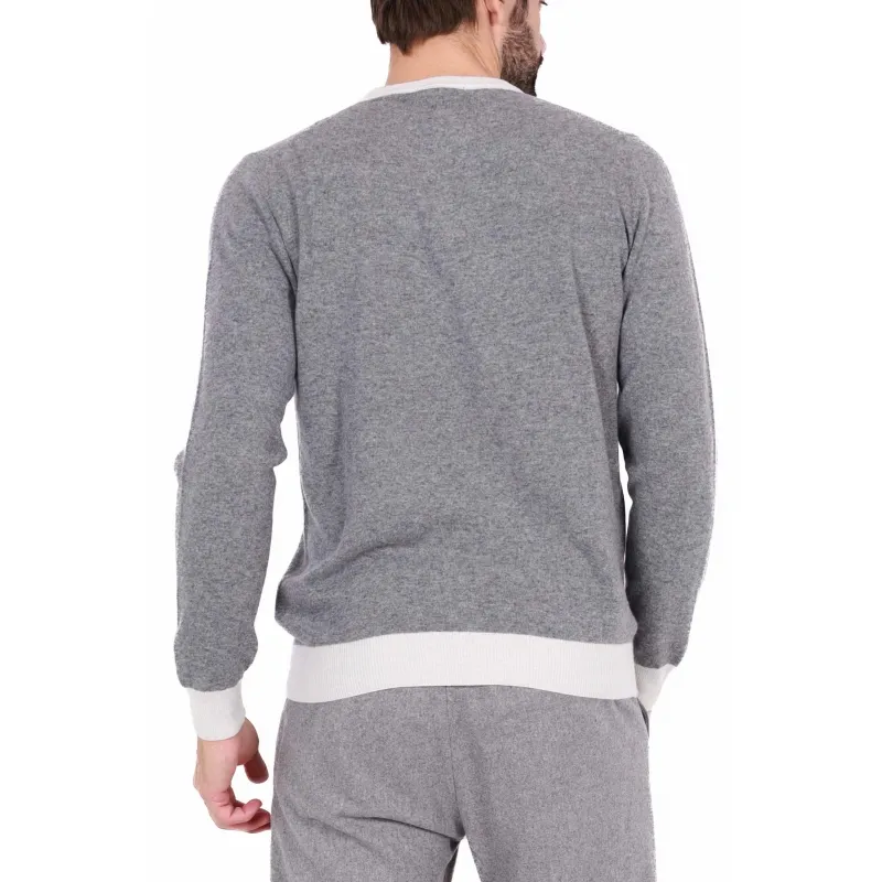 MAGLIA UOMO GIROCOLLO MISTO CASHMERE, GRIGIO