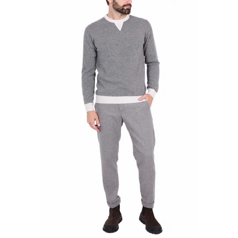 MAGLIA UOMO GIROCOLLO MISTO CASHMERE, GRIGIO