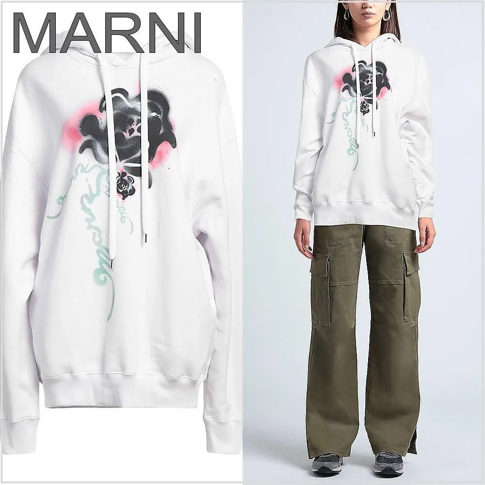 MARNI  |Cotton Logo Hoodies & Sweatshirts