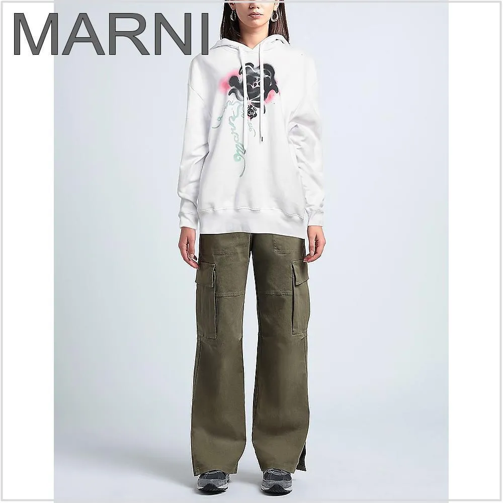 MARNI  |Cotton Logo Hoodies & Sweatshirts