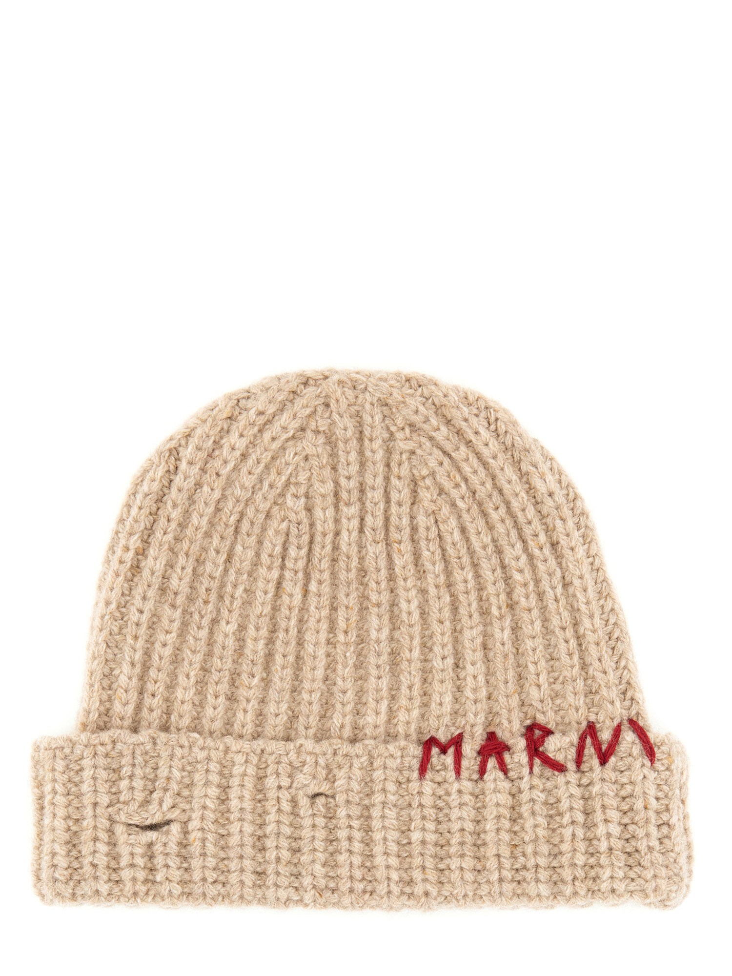 MARNI    WOOL LOGO BEANIE HAT