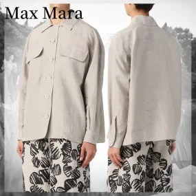 MaxMara  |Casual Style Linen Long Sleeves Plain Medium Office Style