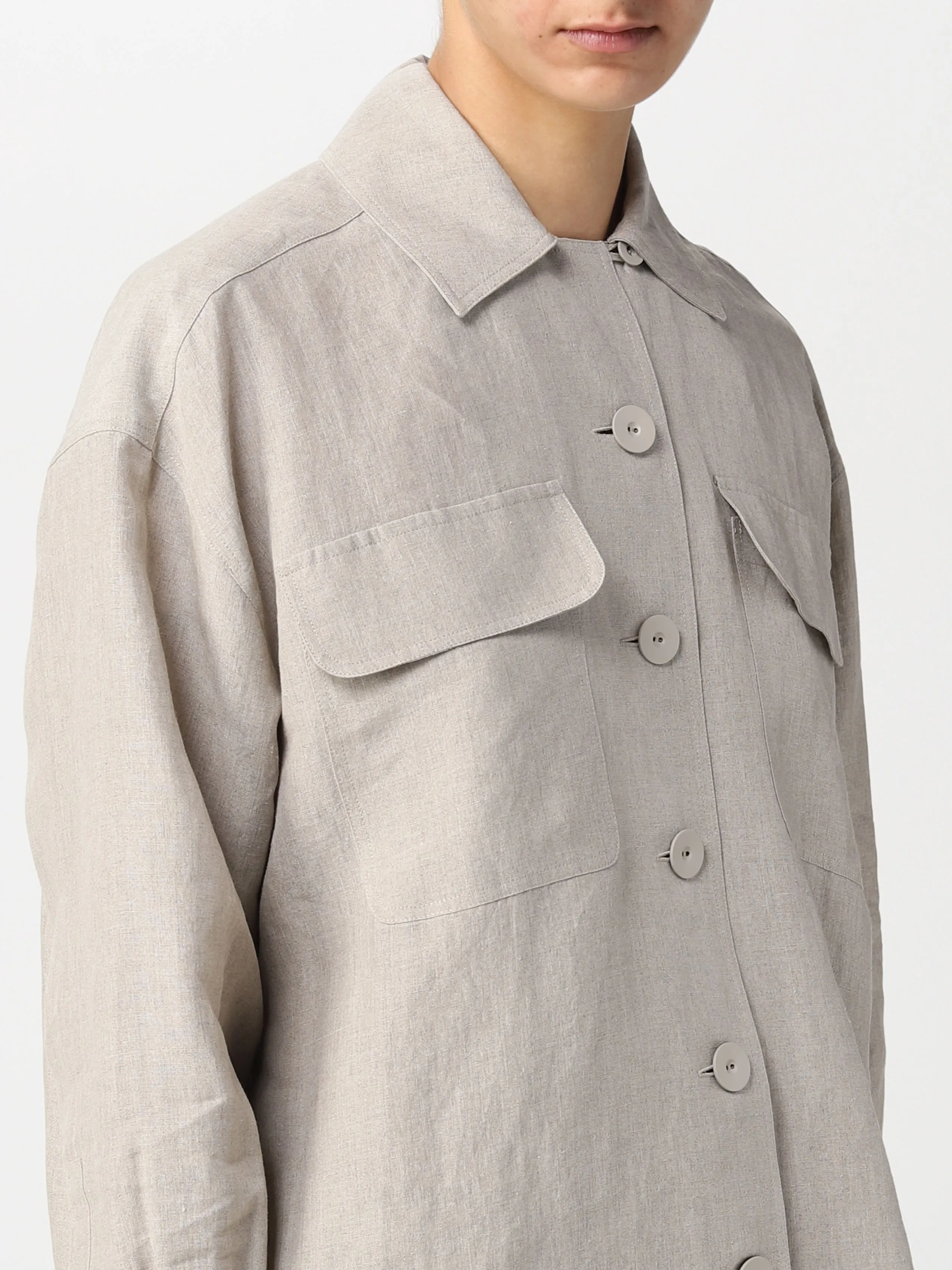 MaxMara  |Casual Style Linen Long Sleeves Plain Medium Office Style