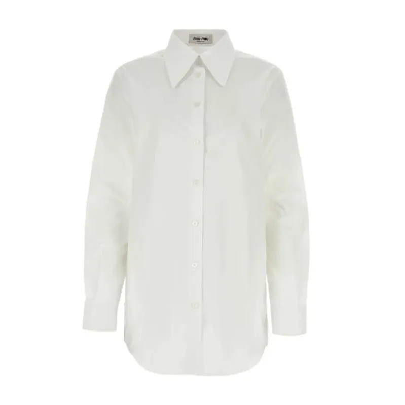 MiuMiu  |Casual Style Long Sleeves Plain Cotton Party Style