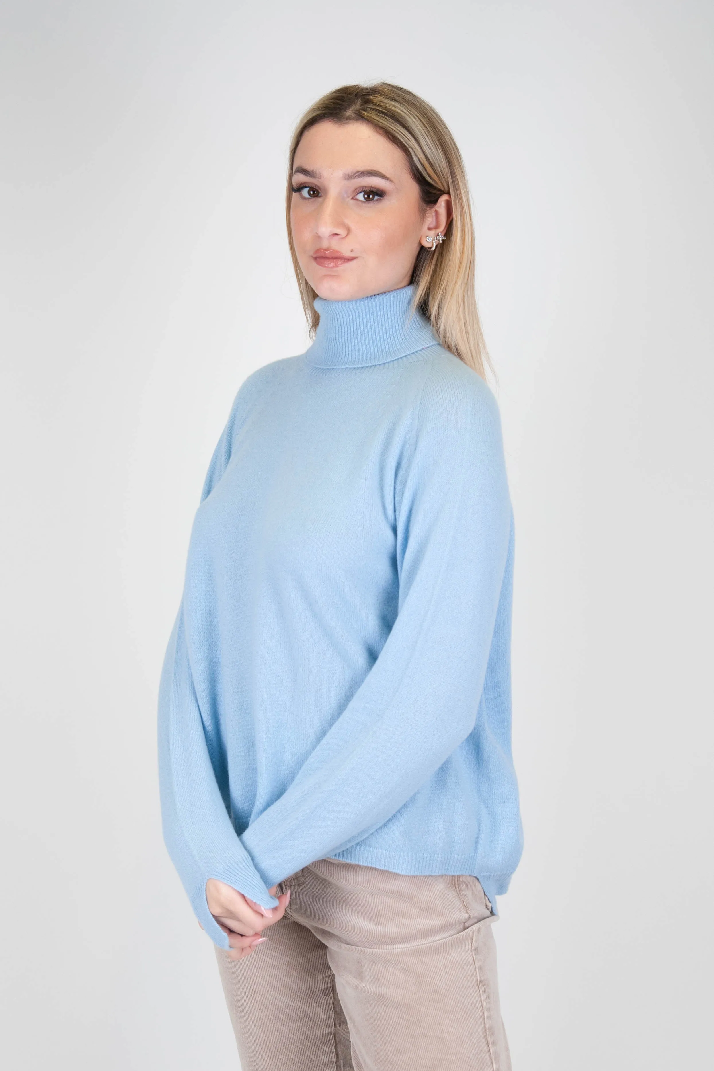 Motel - Dolcevita 100% in puro cashmere con spacchetti sui polsi