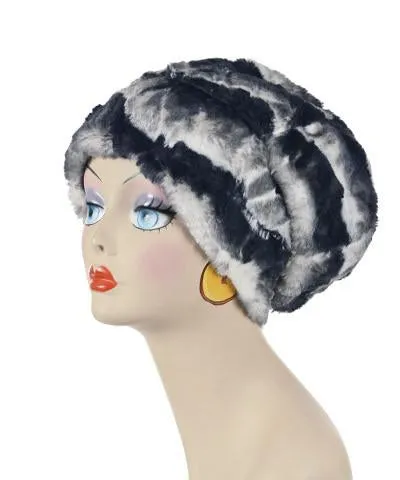 Ocean Mist with Cuddly Ivory Luxury Faux Fur Beanie Large