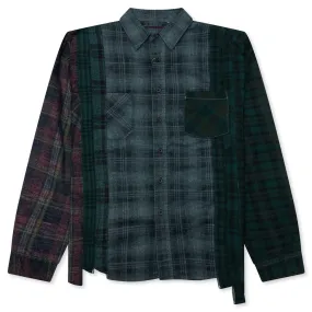 Over Dye 7 Cuts Wide Shirt - Green