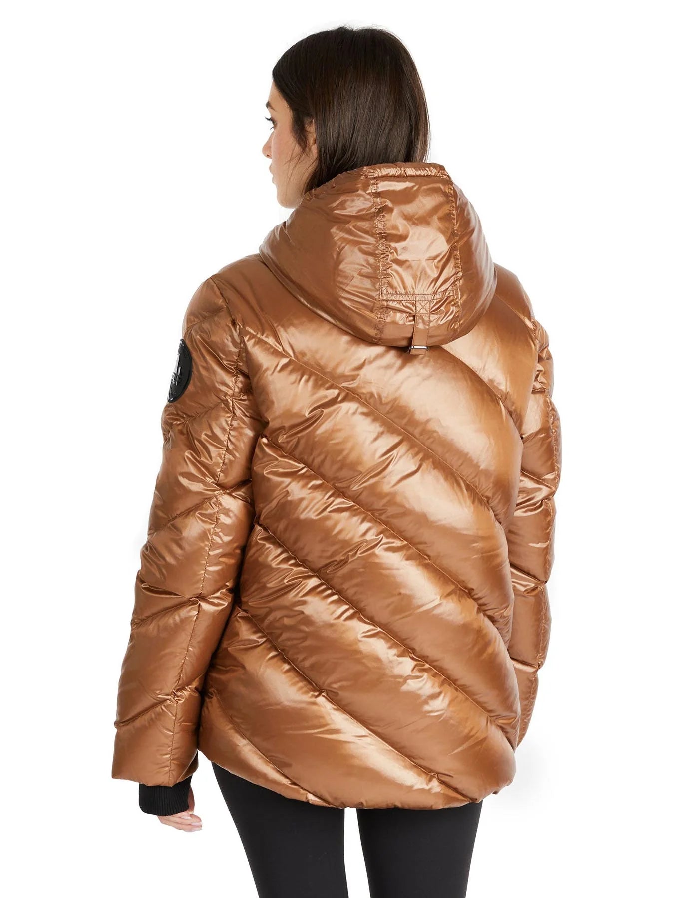 Pajar Womens Nelli Short Quilted Puffer with Fixed Hood - COPPER