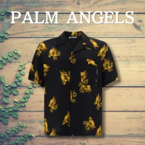 Palm Angels  |Street Style Short Sleeves Logo Front Button Shirts