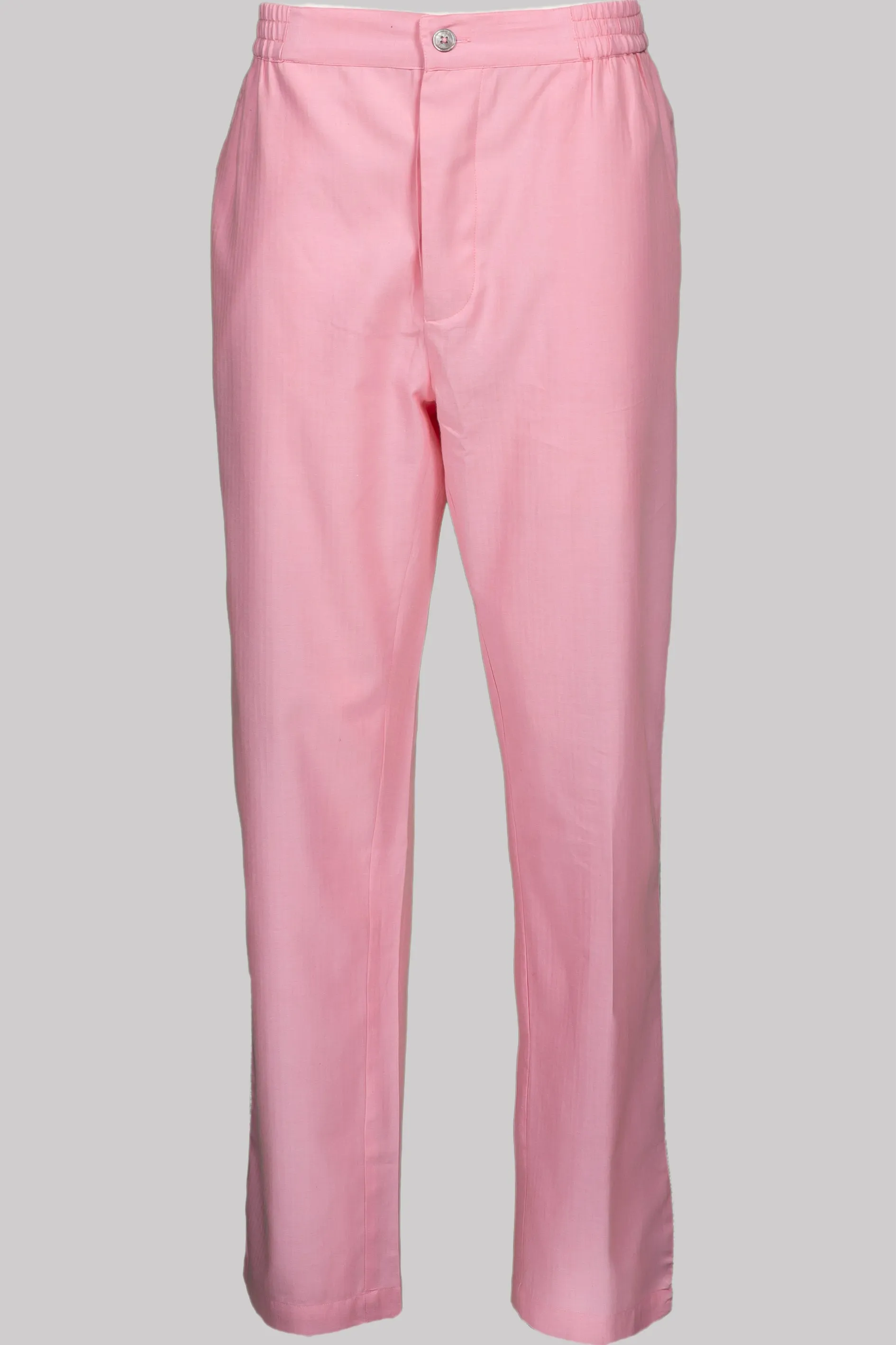 PYJAMA PINK with black piping 100% COTTON Herringbone-light