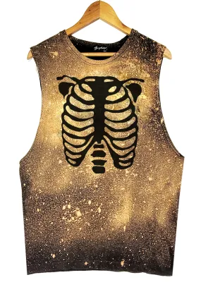 Rib Cage bleached splatter Tank Top