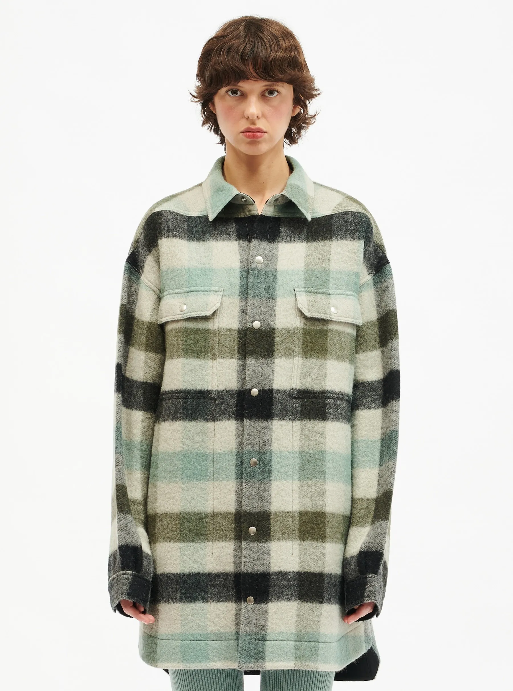 RICK OWENS  |Other Plaid Patterns Casual Style Wool Blended Fabrics