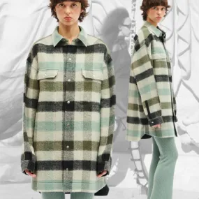 RICK OWENS  |Other Plaid Patterns Casual Style Wool Blended Fabrics