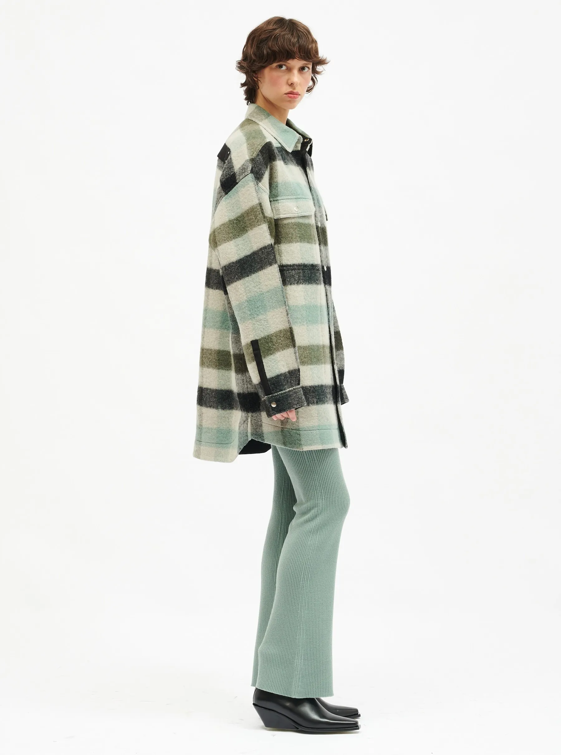 RICK OWENS  |Other Plaid Patterns Casual Style Wool Blended Fabrics