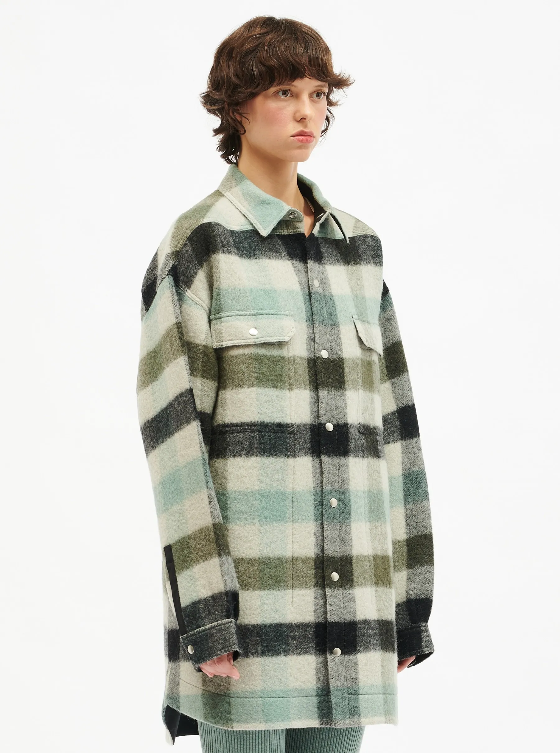 RICK OWENS  |Other Plaid Patterns Casual Style Wool Blended Fabrics