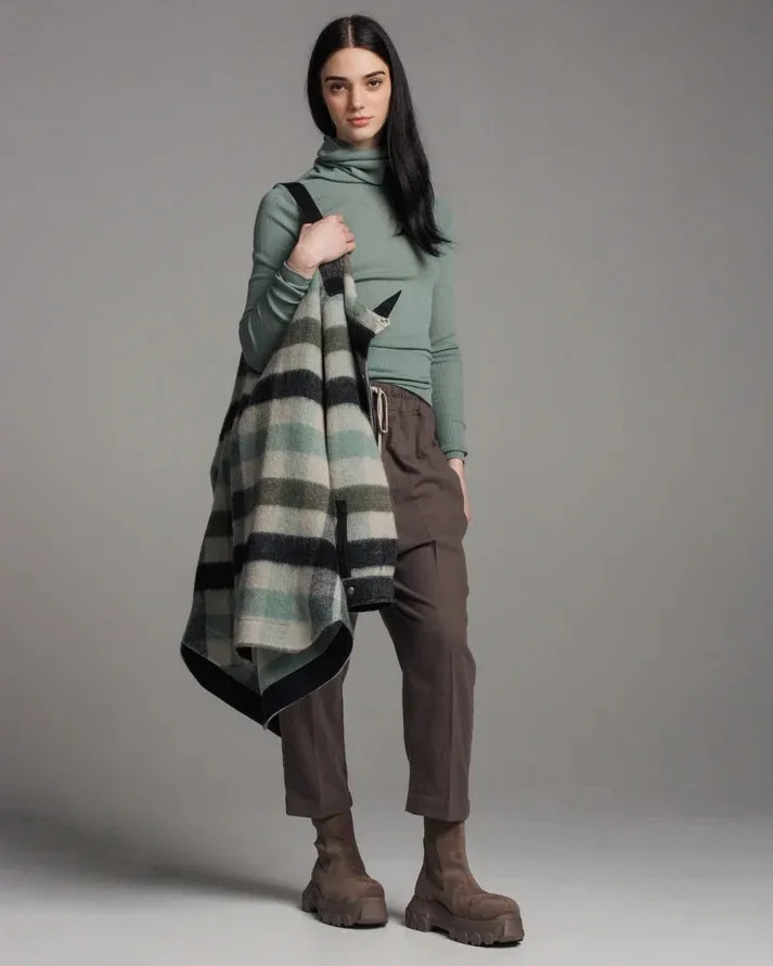 RICK OWENS  |Other Plaid Patterns Casual Style Wool Blended Fabrics