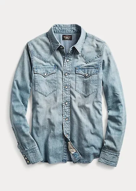 RRL  |Casual Style Denim Street Style Long Sleeves Plain Cotton