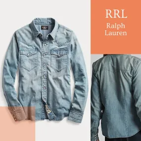 RRL  |Casual Style Denim Street Style Long Sleeves Plain Cotton