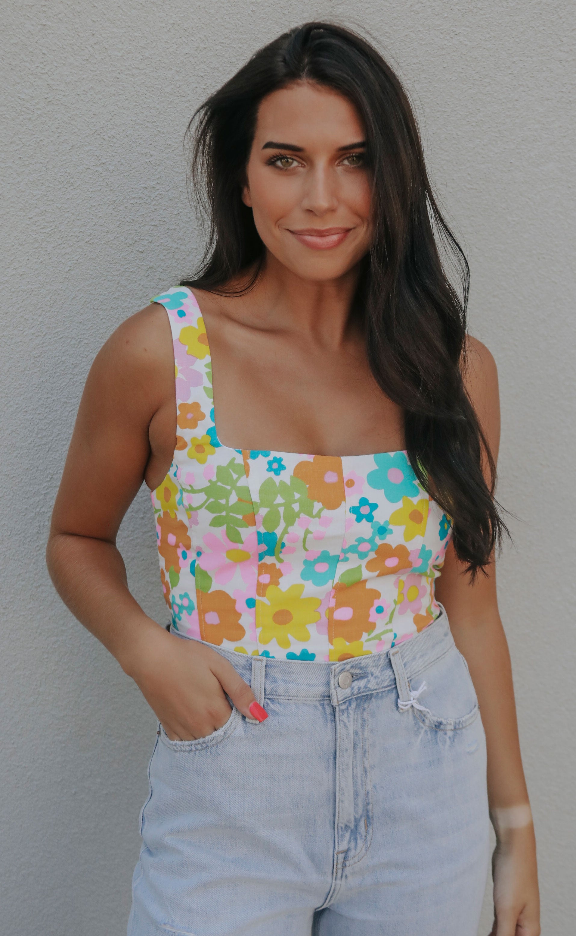 show me your mumu: corset top - petal pop