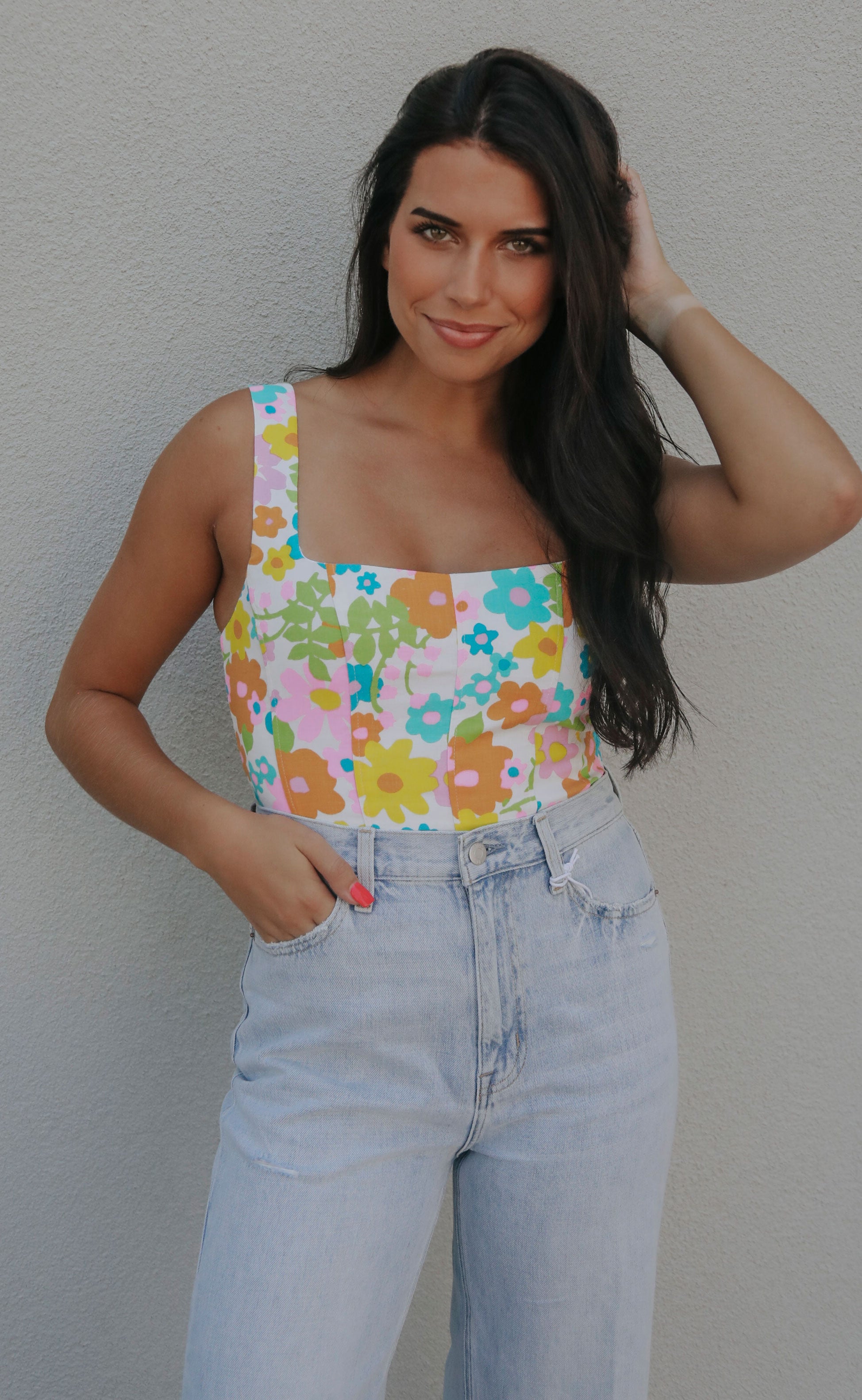 show me your mumu: corset top - petal pop