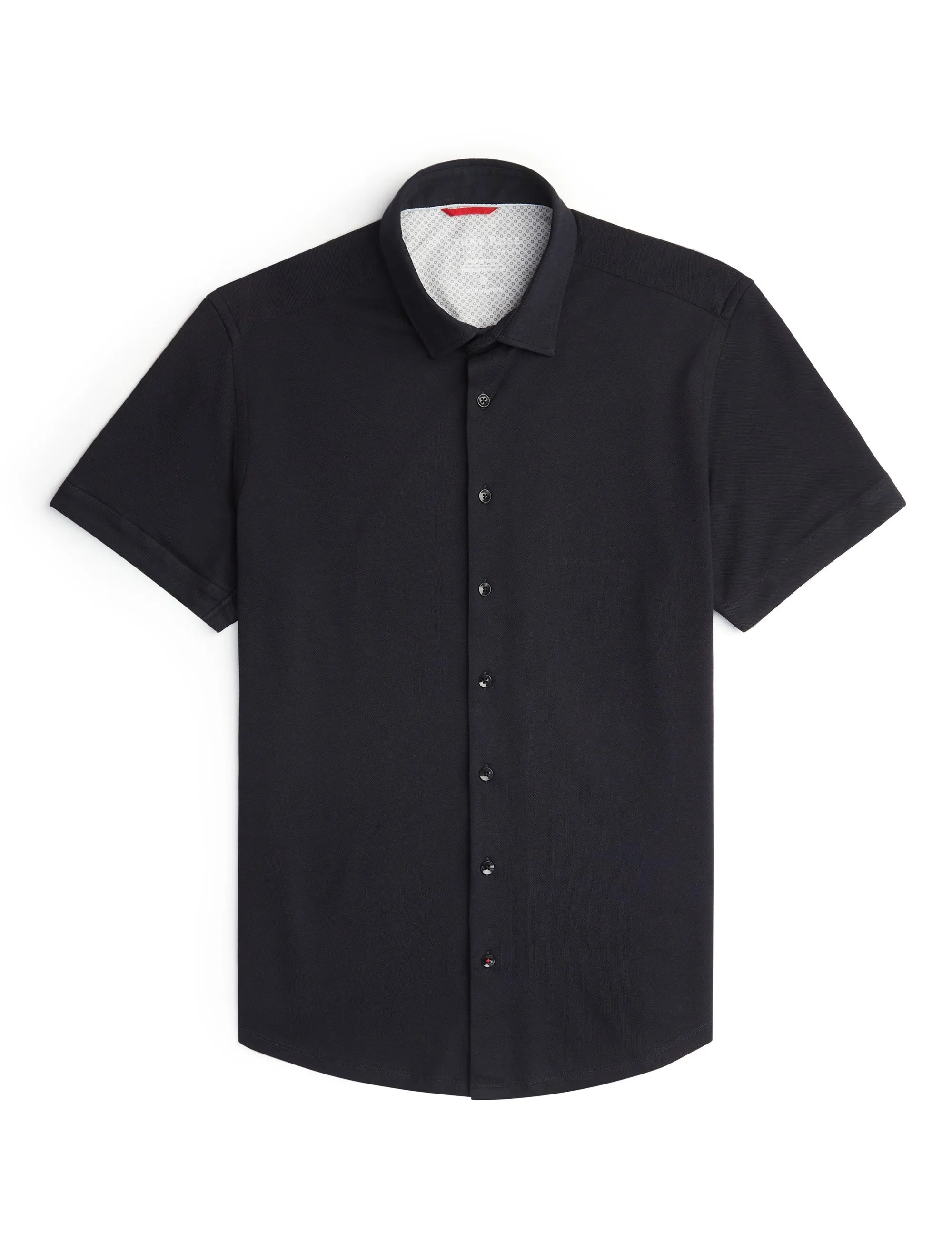 Stone Rose Black Solid Short Sleeve Shirt