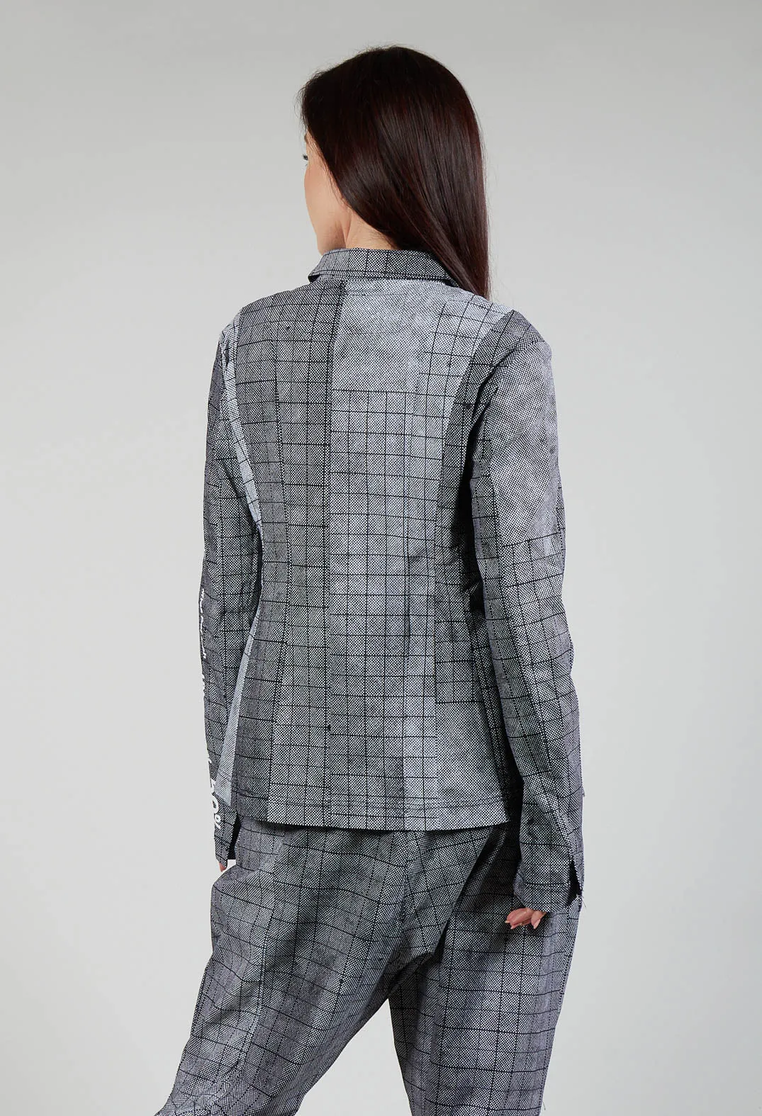 Tailored Jacket in Placed Black Print