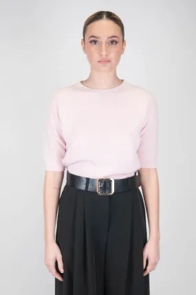 Tensione in - Maglia crop mezza manica in misto cashmere