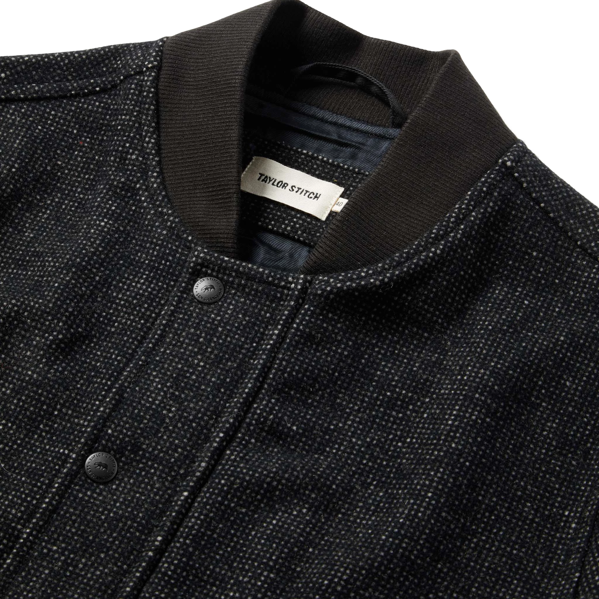 The Bomber Jacket in Charcoal Wool