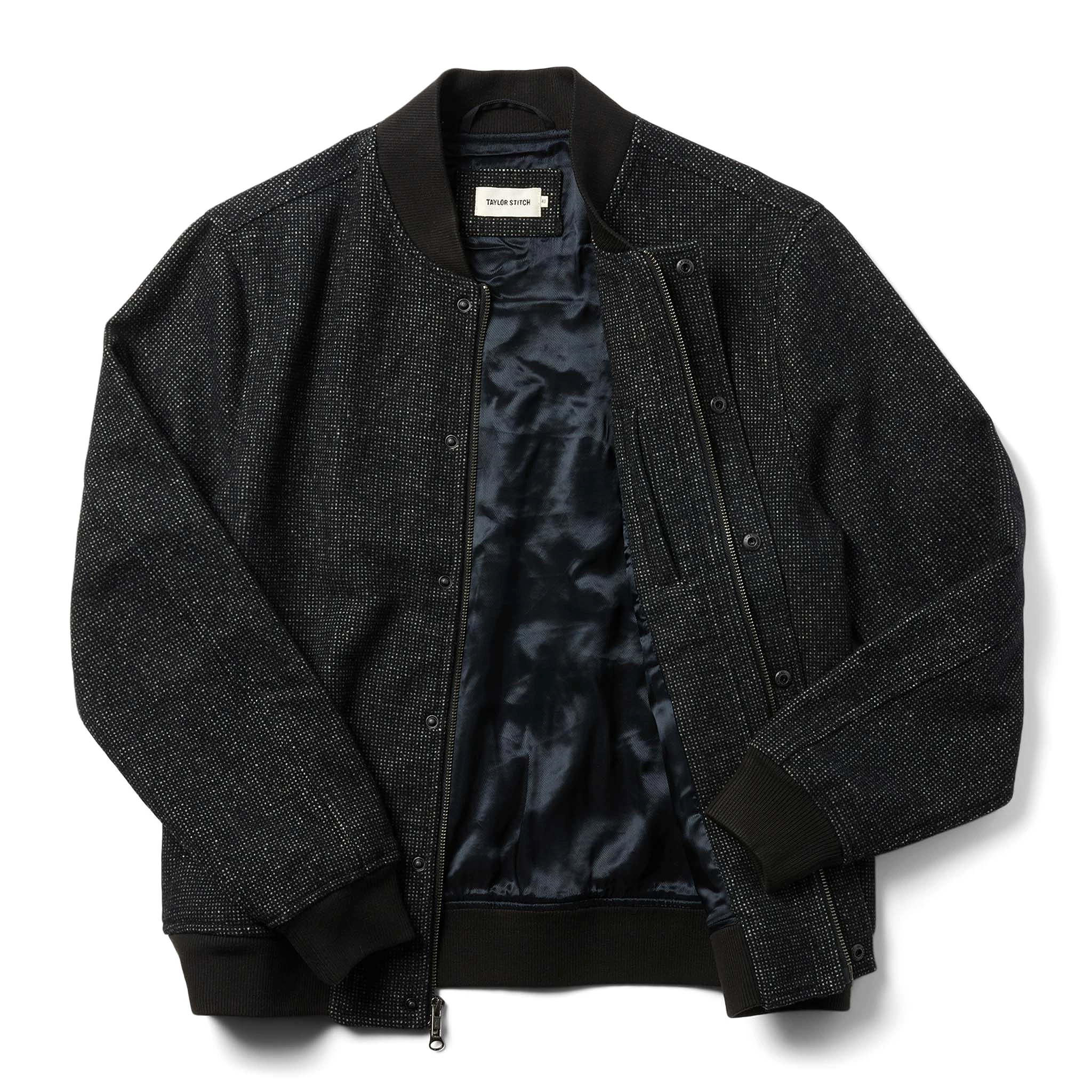 The Bomber Jacket in Charcoal Wool