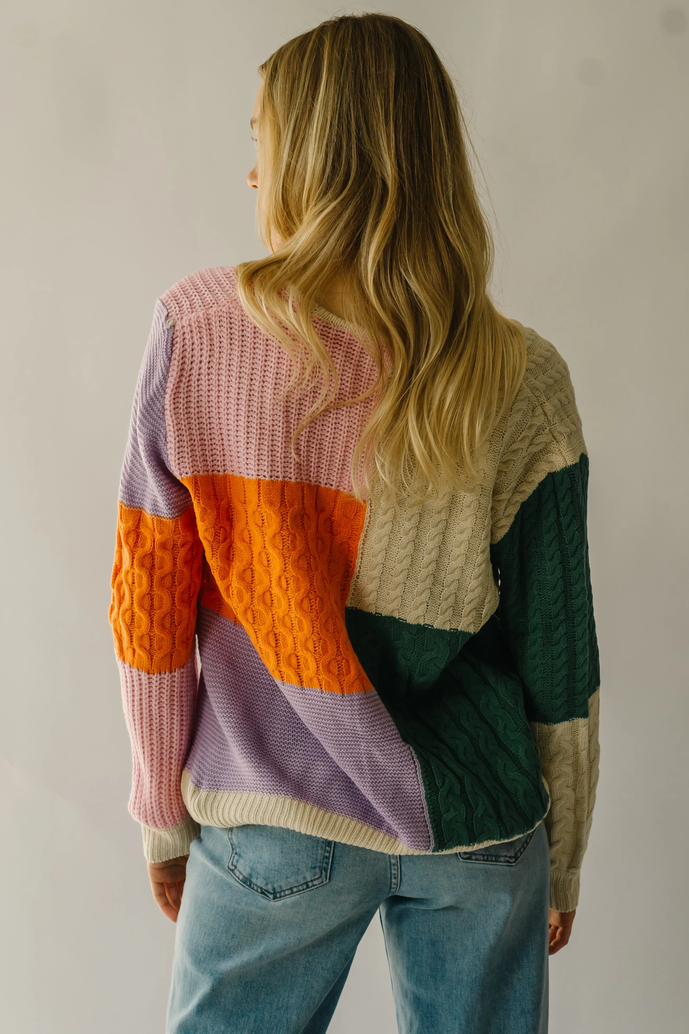 The Harlingen Knit Colorblock Cardigan in Orange