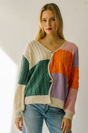 The Harlingen Knit Colorblock Cardigan in Orange