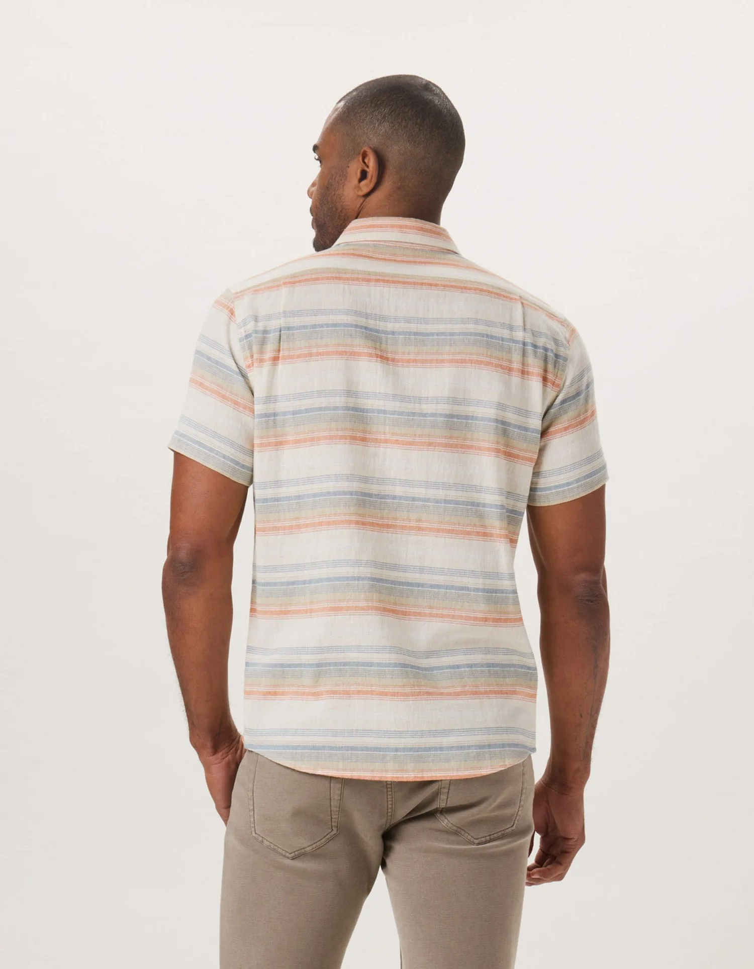 The Normal Brand Fresh Water Button-Up Shirt In Canyon Stripe