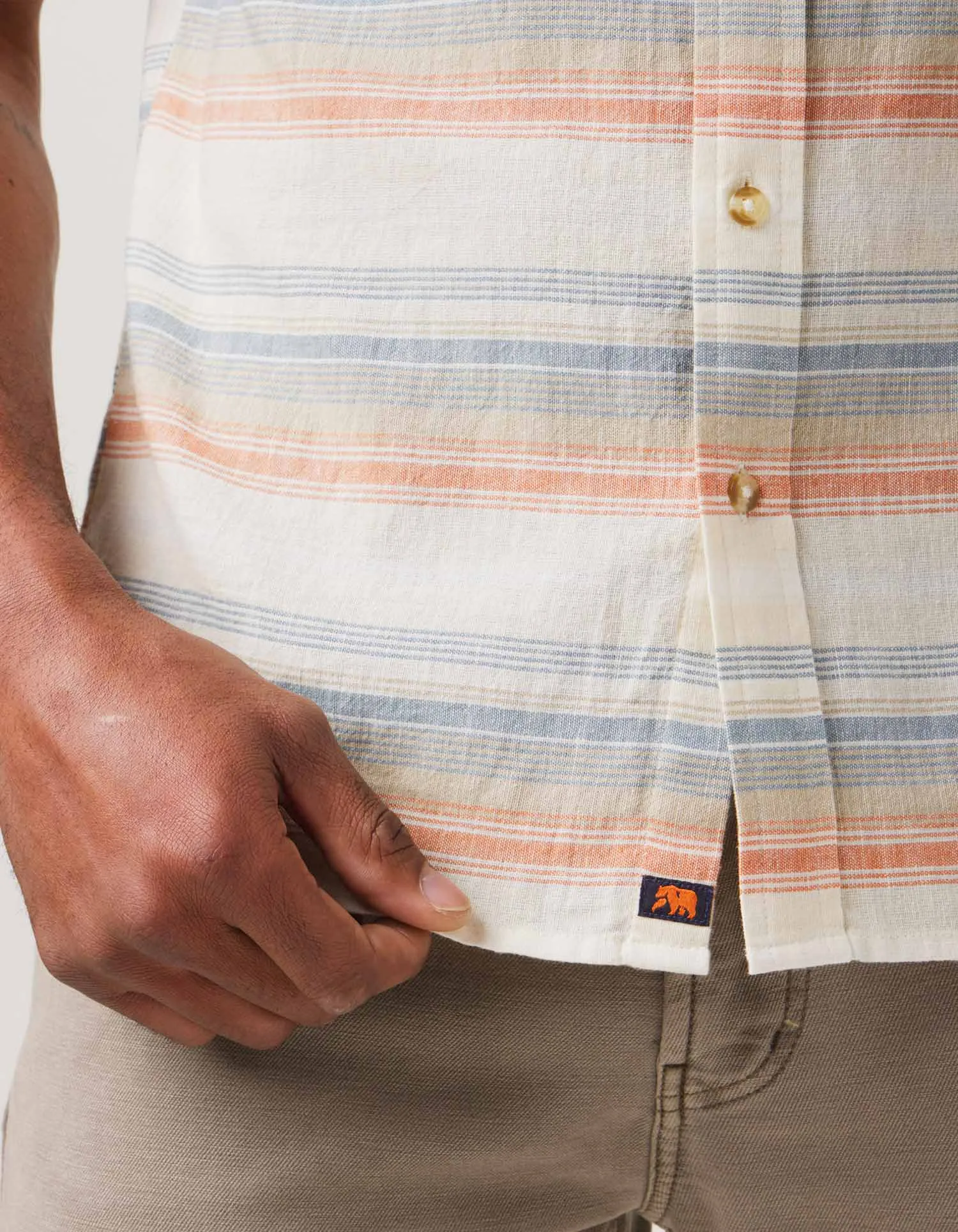 The Normal Brand Fresh Water Button-Up Shirt In Canyon Stripe