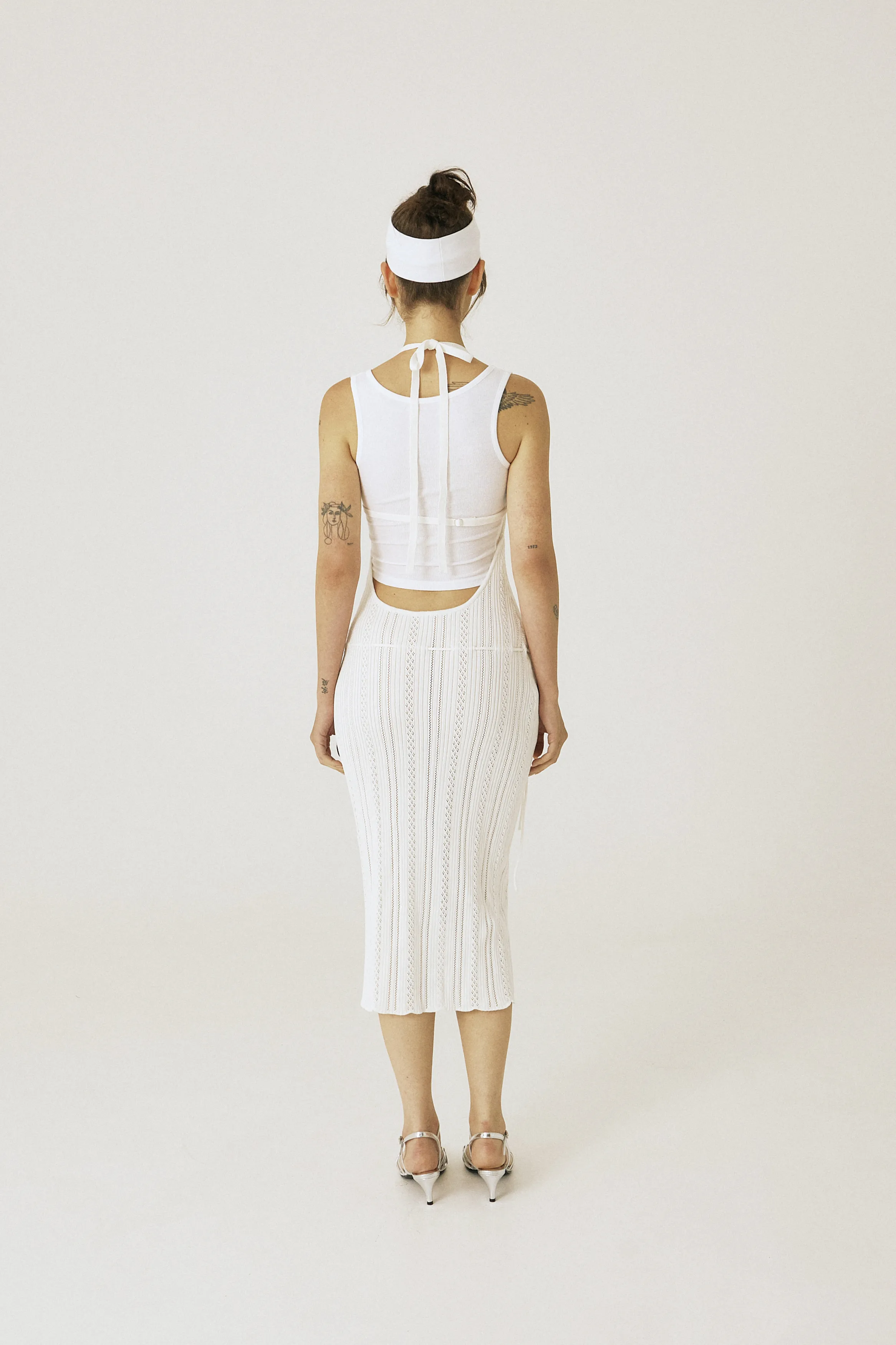 threetimes  |Sleeveless Street Style Plain Cotton Lace