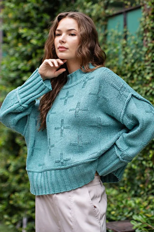 Turtle Neck Long-Sleeved Knit Top