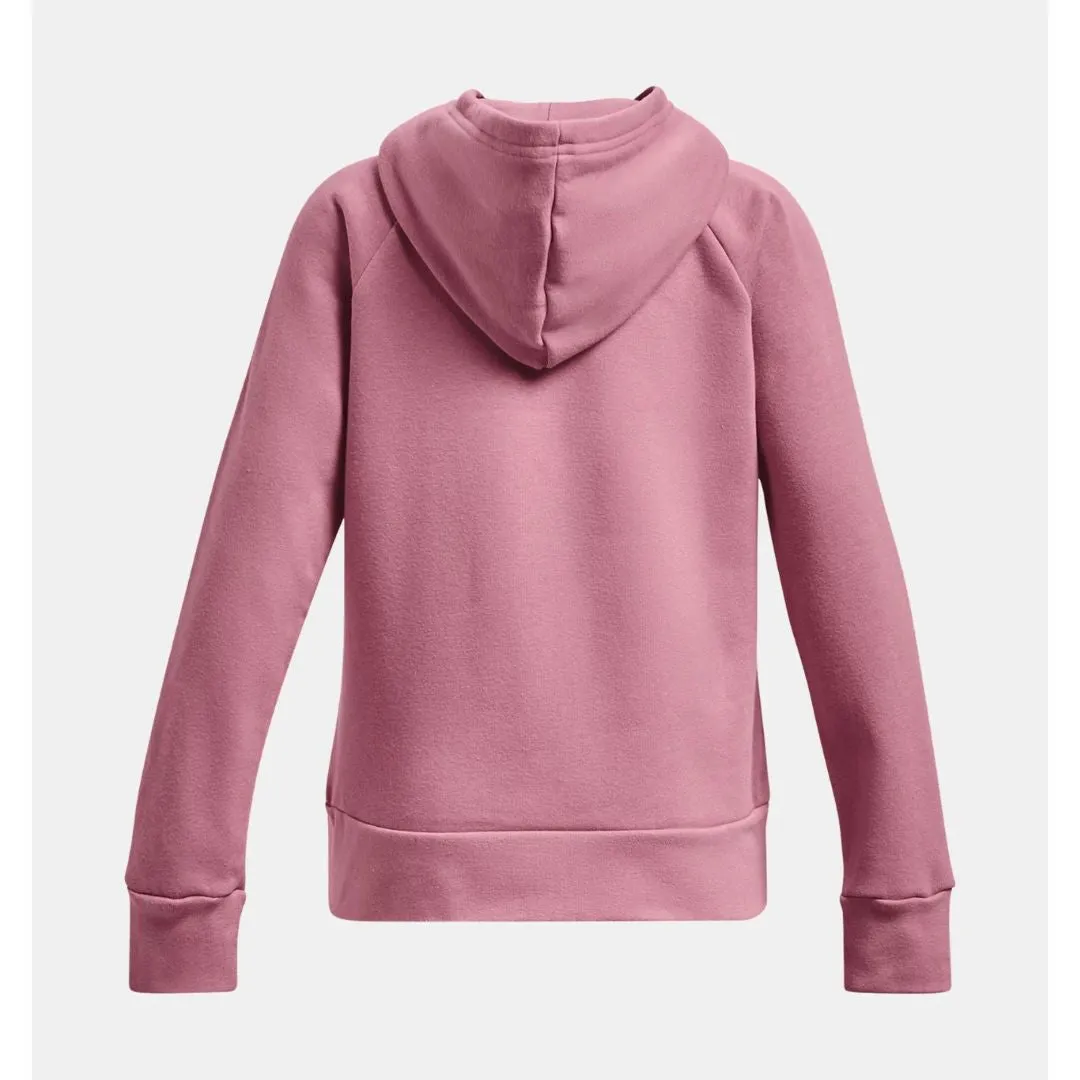 Under Armour Pink Elixir/White Rival Sleeve Hoodie