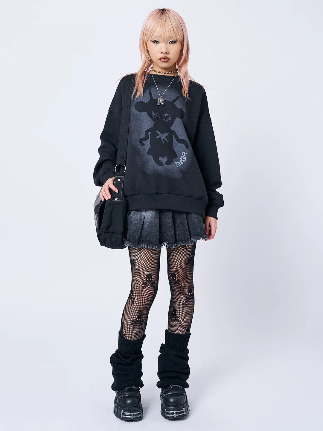 Unworldly Black Graphic Sweatshirt