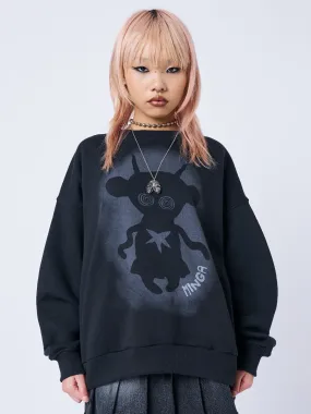 Unworldly Black Graphic Sweatshirt