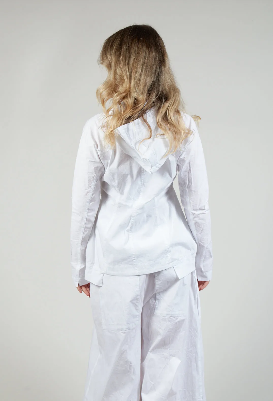 Utility Jacket with Hood in White