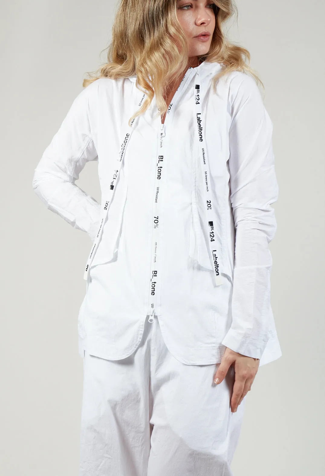 Utility Jacket with Hood in White