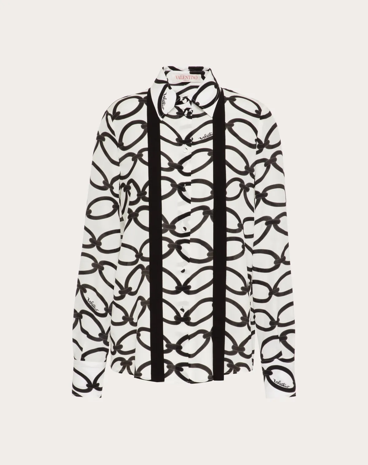 VALENTINO  |Casual Style Silk Street Style Long Sleeves Chain