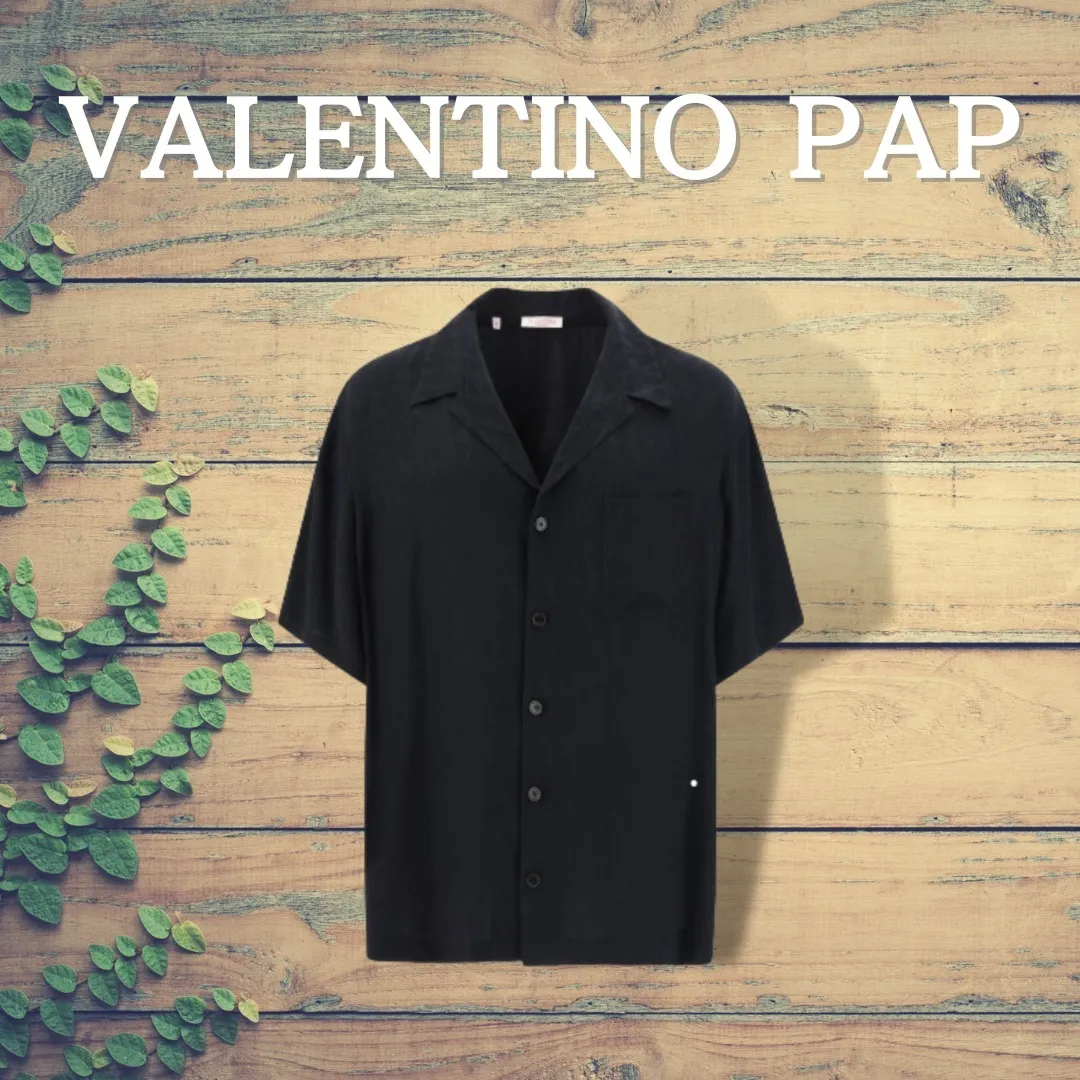 VALENTINO  |Silk Short Sleeves Front Button Luxury Shirts