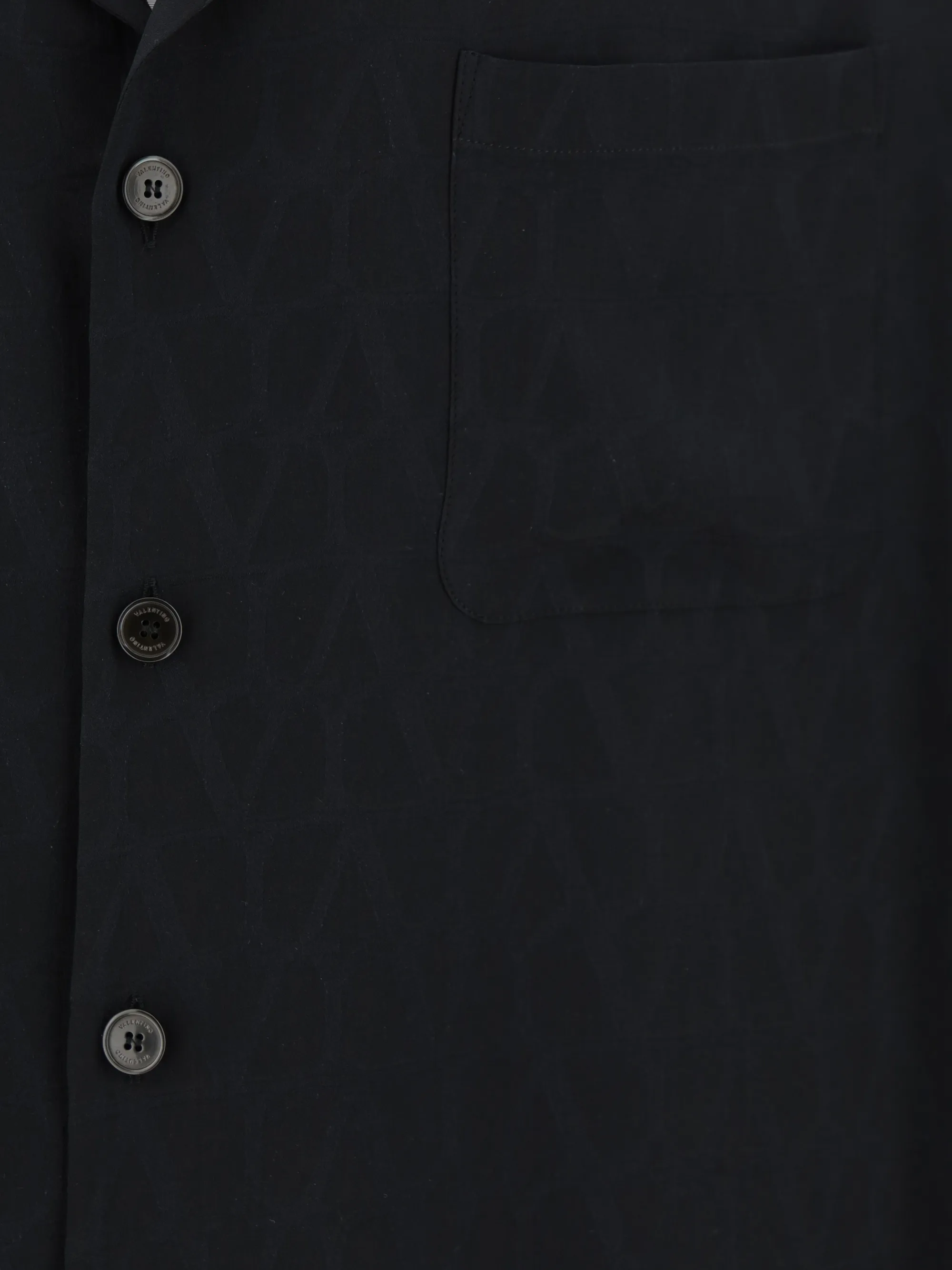 VALENTINO  |Silk Short Sleeves Front Button Luxury Shirts