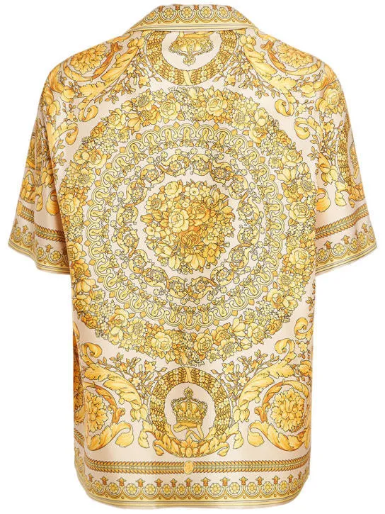 VERSACE  |Paisley Silk Short Sleeves Co-ord Front Button Luxury Shirts