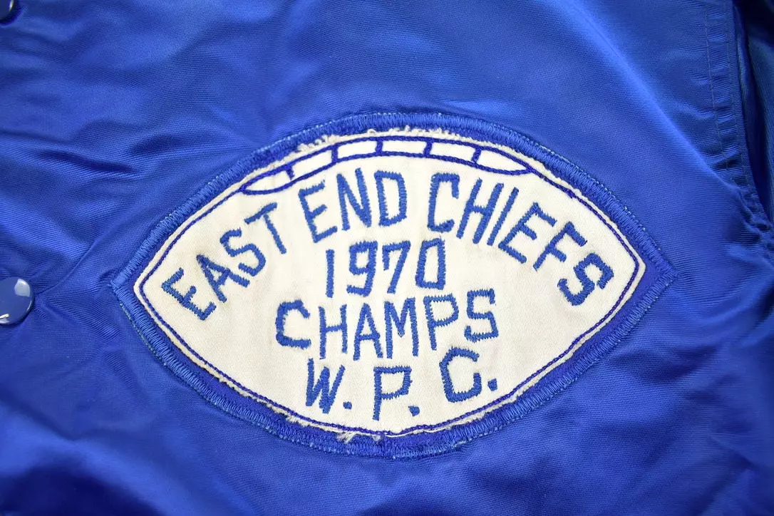 Vintage 1970s East End Chiefs New York  Bomber Jacket / Snap Button / Nylon / Souvenir Jacket / Made In USA / Streetwear / Patch