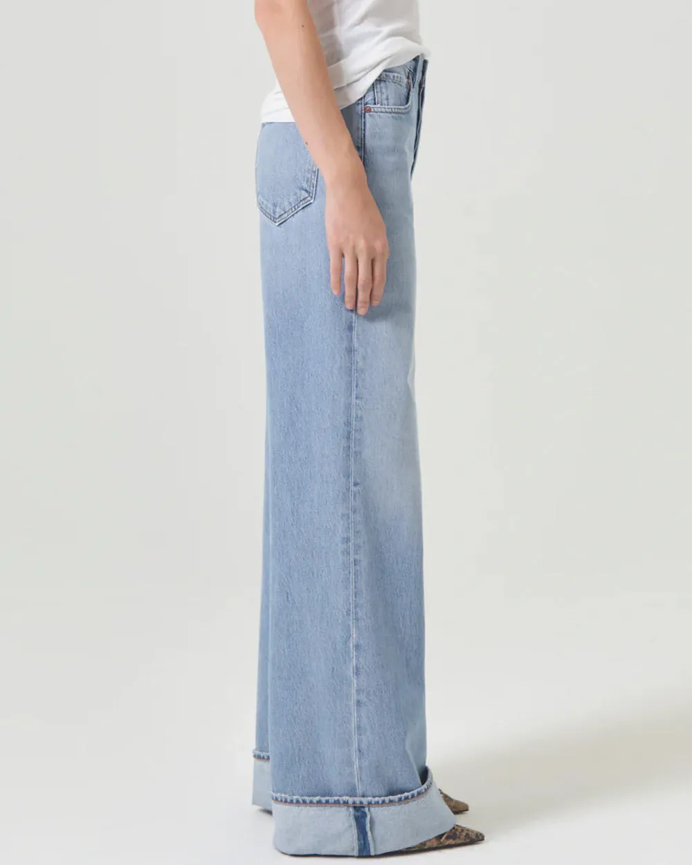 Vintage Pale Wide Leg Dame Jean in Showdown