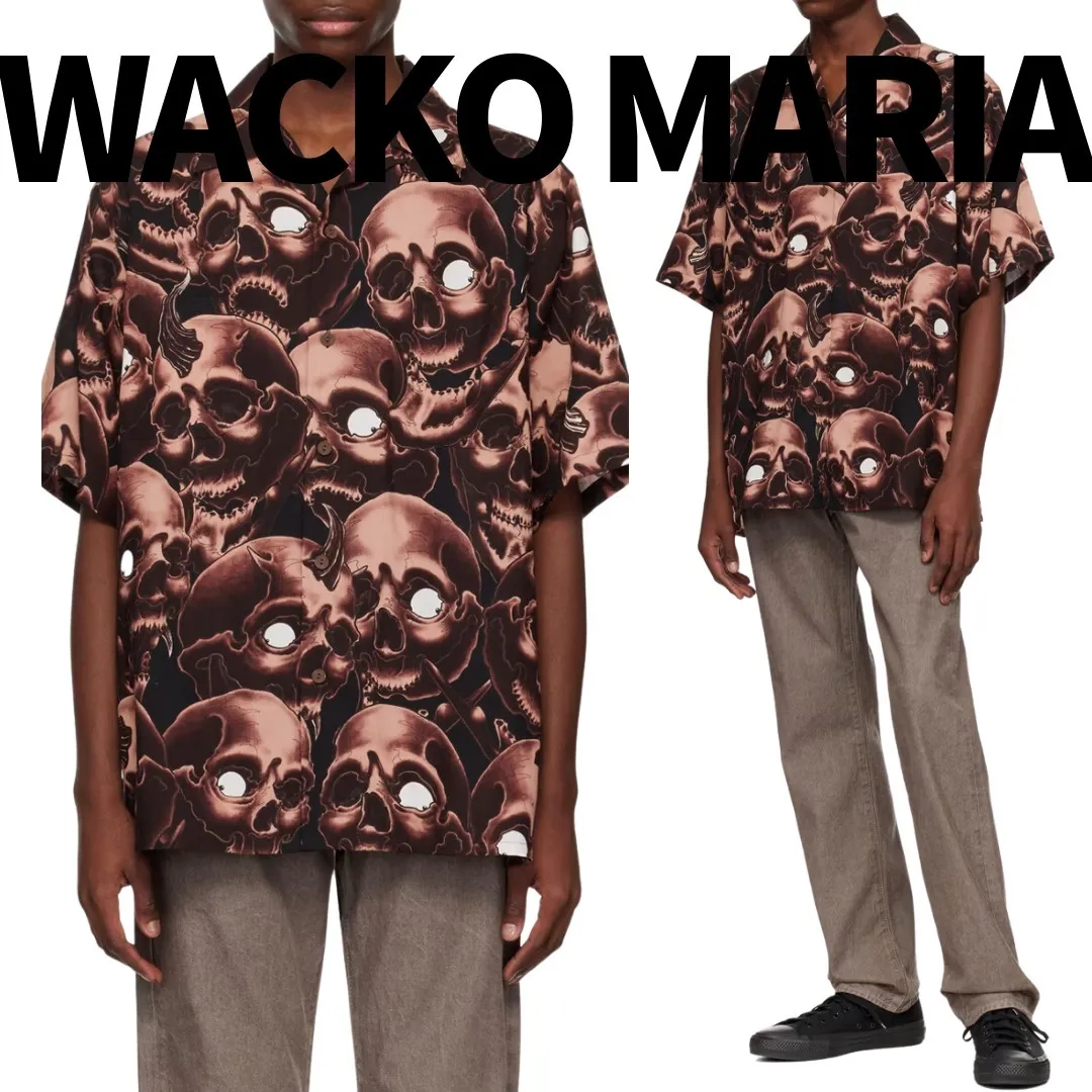 WACKO MARIA  |Skull Short Sleeves Front Button Shirts